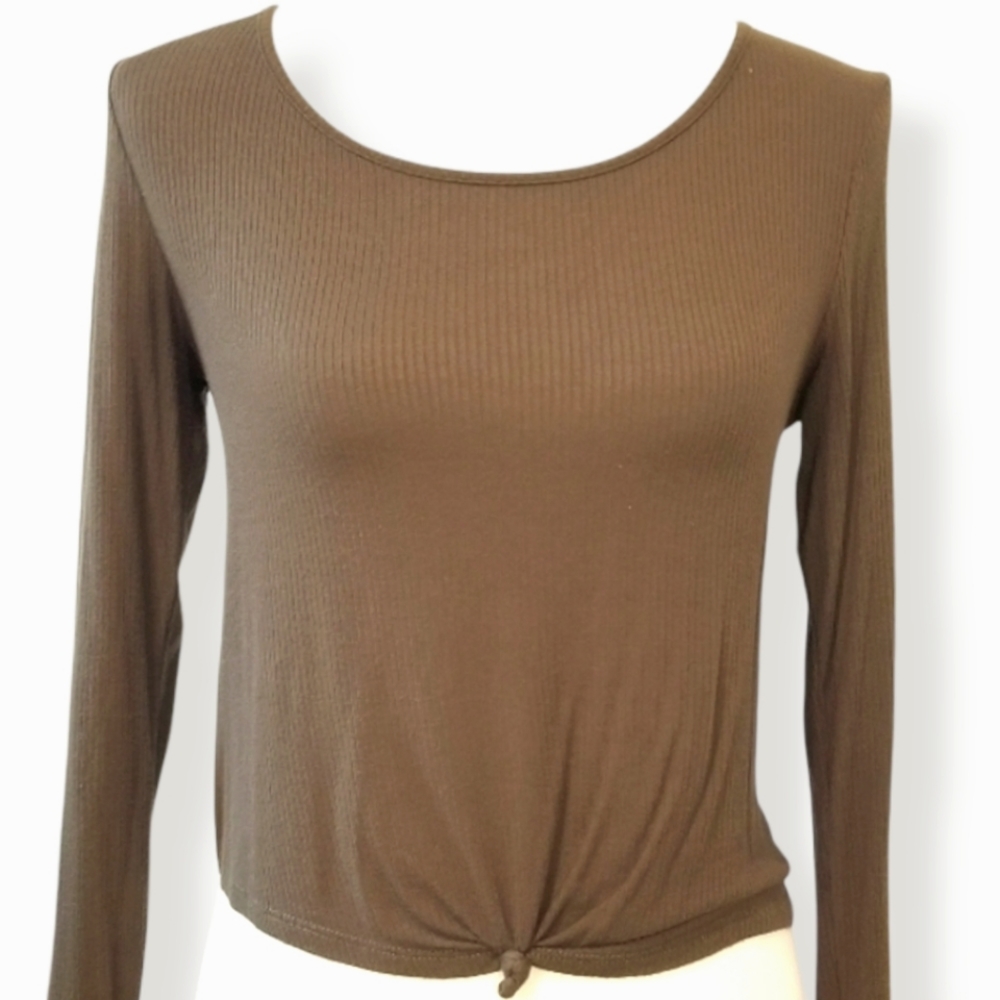 Charlotte Russe Long Sleeve Crop Top